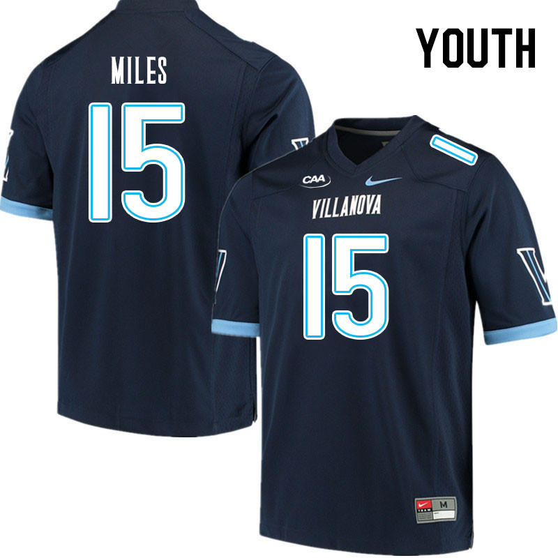 Youth #15 Kenyon Miles Villanova Wildcats College Football Jerseys Stitched Sale-Navy